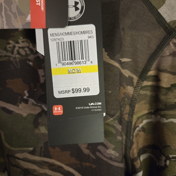 NWT Under Armour Mid-Season Mens Med Forest Camo Shirt Long Sleeve Brown  Layer - Picture 5 of 8